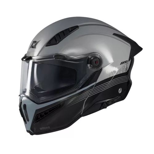 Casca Axxis GhostFighter SV Bitone C2 negru/gri lucios Pinlock Ready