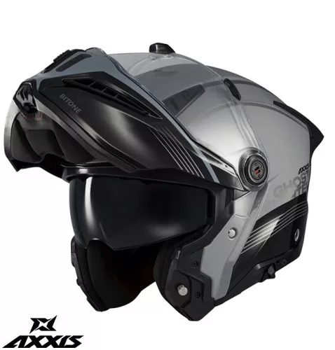 Casca Axxis GhostFighter SV Bitone C2 negru/gri lucios Pinlock Ready