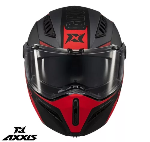 Casca Axxis GhostFighter SV Maniac B5 negru/rosu mat Pinlock Ready