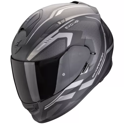 Casca Scorpion EXO-491 Kripta Negru Mat Argintiu