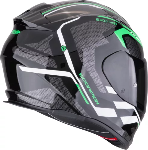Casca Scorpion EXO-491 Kripta Negru Verde Alb