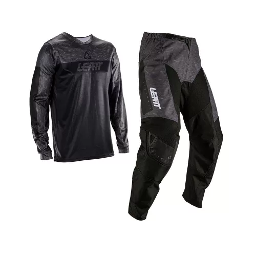 Set tricou + pantaloni cross Leatt 3.5 negru/gri