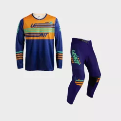 Set tricou + pantaloni cross Leatt 3.5 portocaliu