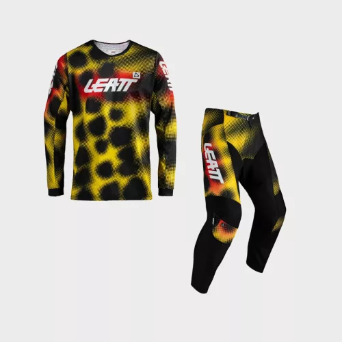 Set tricou + pantaloni cross copii Leatt 3.5 galben