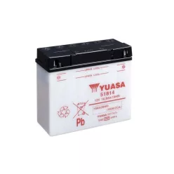   Baterie moto Yuasa 51814 convențională fără electrolit, 12V 18Ah