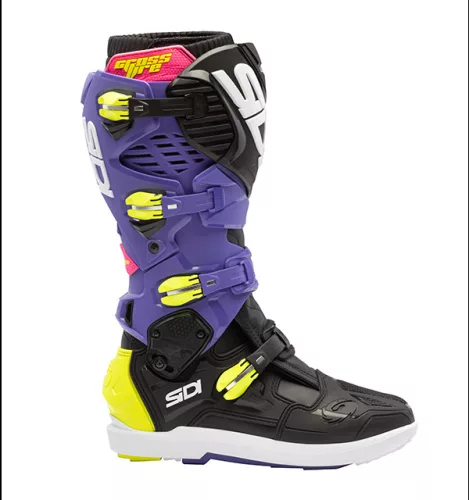 Cizme moto cross Sidi Crossfire 3 SRS violet/negru/fluo