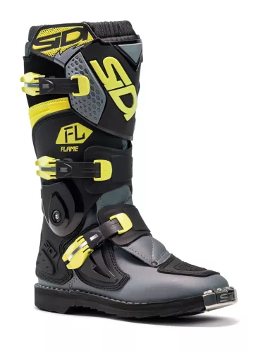 Cizme moto cross copii Sidi Flame negru/verde lime/gri
