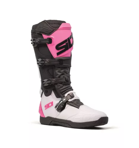 Cizme moto cross Sidi X Power SC alb/negru/roz