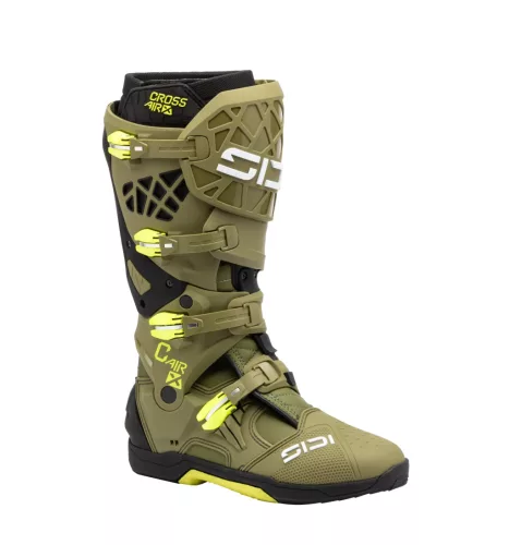 Cizme moto cross Sidi Crossair X verde/galben fluo