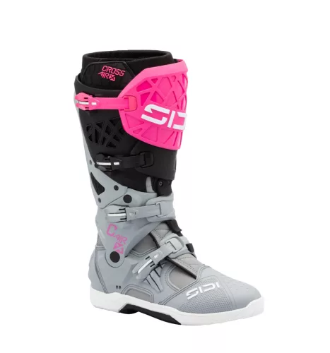 Cizme moto cross Sidi Crossair X gri/fluo/roz