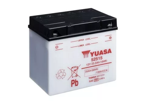 Baterie moto Yuasa 52515 convențională fără electrolit, 12V 25Ah