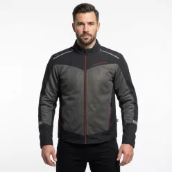 Geacă moto textil Lindstrands Delsbo negru/gri