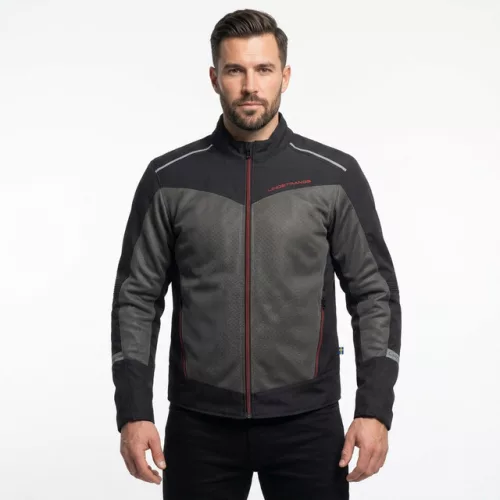 Geacă moto textil Lindstrands Delsbo negru/gri