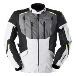 Geacă moto Furygan Brooks negru/alb perlat/galben