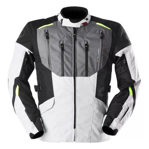 Geacă moto Furygan Brooks negru/alb perlat/galben