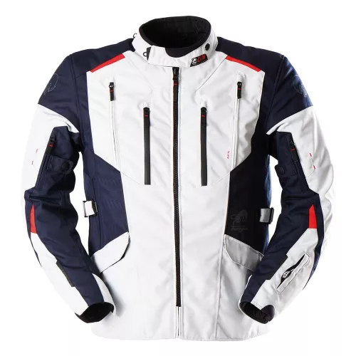 Geacă moto Furygan Brooks alb perlat/albastru
