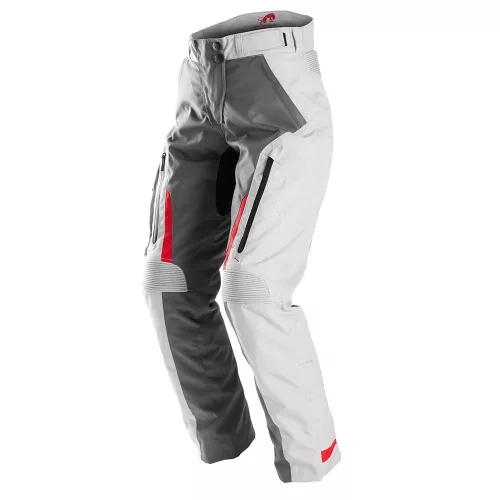 Pantaloni moto damă Furygan Killington gri/perlat/roșu
