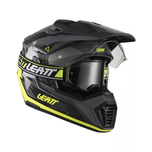Cască adventure Leatt ADV 7.5 galben fluo, cu ochelari