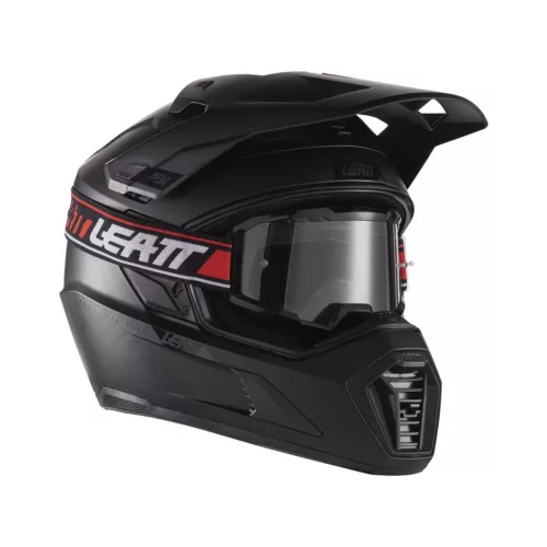 Cască adventure Leatt ADV 7.5 negru, cu ochelari