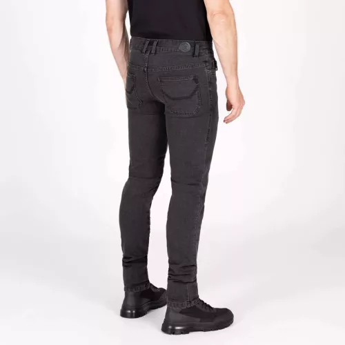Blugi moto Knox Colton Slim gri închis (picior scurt)