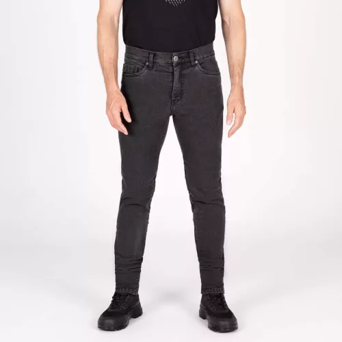 Blugi moto Knox Colton Slim gri închis (picior scurt)