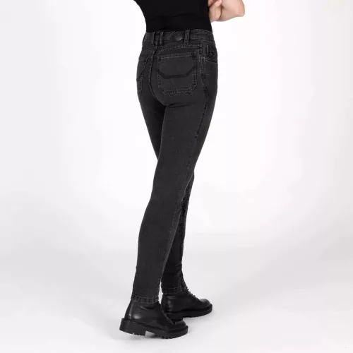 Blugi moto damă Knox Colton Skinny indigo spălat (picior scurt)