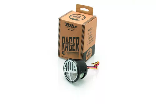 Stop LED Bihr Dum-Dum vintage negru, lentilă transparentă, omologat 6D799W091B