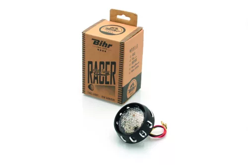 Stop LED Bihr Flying Saucer vintage negru, lentilă transparentă, omologat 6D999W191B