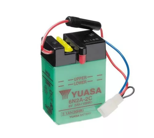Baterie moto Yuasa 6N2A-2C convențională fără electrolit, 6V 2,1Ah