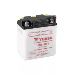   Baterie moto Yuasa 6N6-3B-1 convențională fără electrolit, 6V 6,3Ah