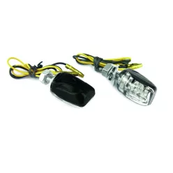  Semnalizatoare LED Bihr Micro-6 corp carbon, lentilă transparentă (pereche) 6P199T0KAB