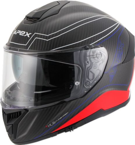 Casca Apex FC500 Carbon Assen alb/rosu/albastru mat