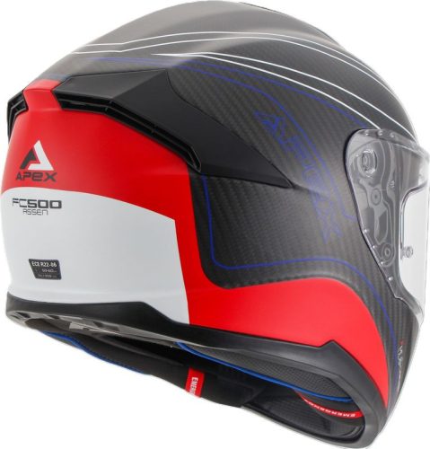 Casca Apex FC500 Carbon Assen alb/rosu/albastru mat