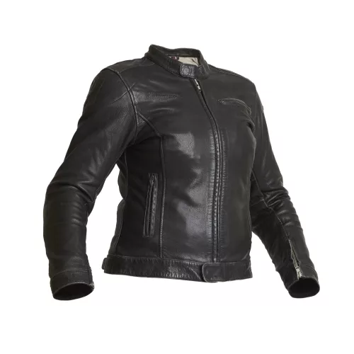 Geacă moto piele damă Halvarssons Orsa negru