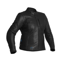 Geacă moto piele damă Halvarssons Vitsand negru