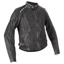 Geacă moto piele damă Halvarssons Nyvall negru