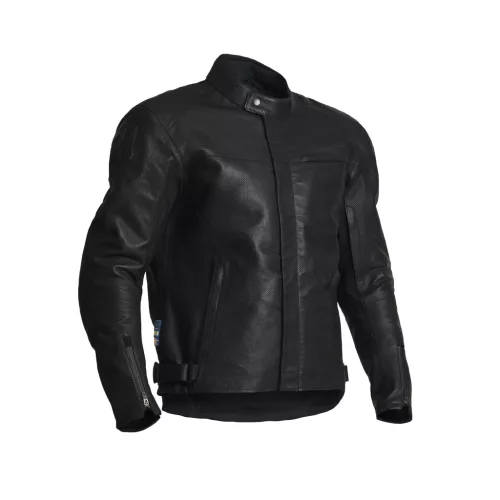 Geacă moto piele Halvarssons Mangen negru