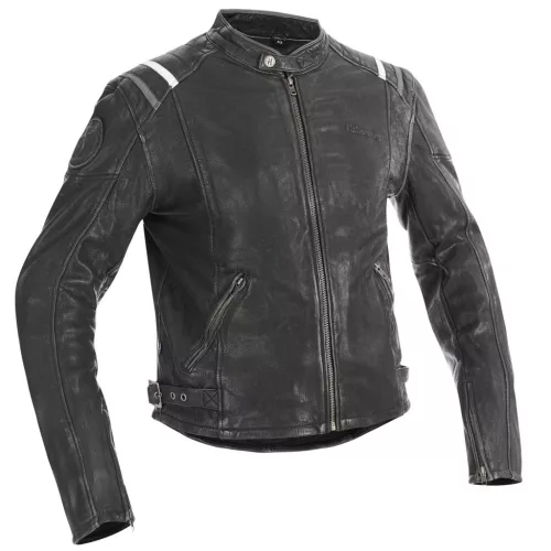 Geacă moto piele Halvarssons Skalltorp negru