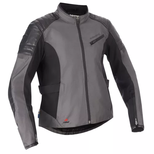 Geacă moto textil damă Halvarssons Solberg gri închis/negru