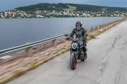 Geacă moto textil damă Halvarssons Solberg gri închis/negru