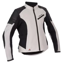   Geacă moto textil damă Halvarssons Solberg gri deschis/negru