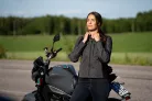 Geacă moto textil damă Halvarssons Arvika negru/gri