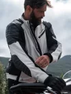 Geacă moto textil Halvarssons Solberg gri deschis/negru