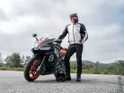 Geacă moto textil Halvarssons Solberg gri deschis/negru
