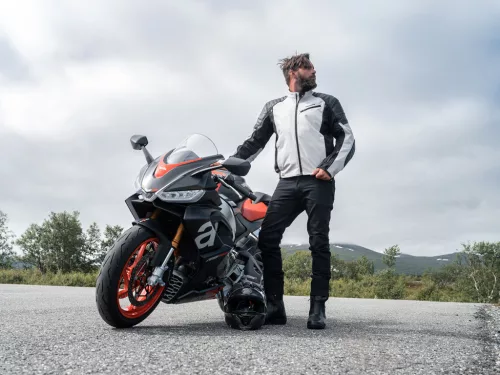 Geacă moto textil Halvarssons Solberg gri deschis/negru