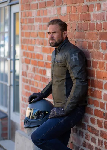 Geacă moto textil Halvarssons Holmen maro/verde oliv