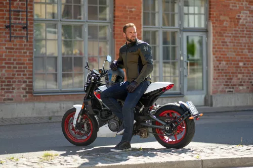 Geacă moto textil Halvarssons Holmen maro/verde oliv