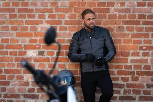 Geacă moto textil Halvarssons Holmen negru/gri