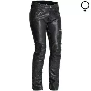 Pantaloni moto piele damă Halvarssons Rider negru