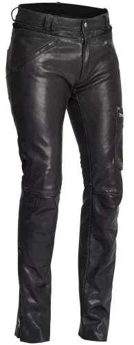 Pantaloni moto piele damă Halvarssons Rider negru